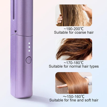 Meneflix Portable Mini Hair Straightener Rechargeable Mini Adjustable Hair Straightener Hot Comb